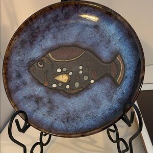 Artistic Blue Fish Plate